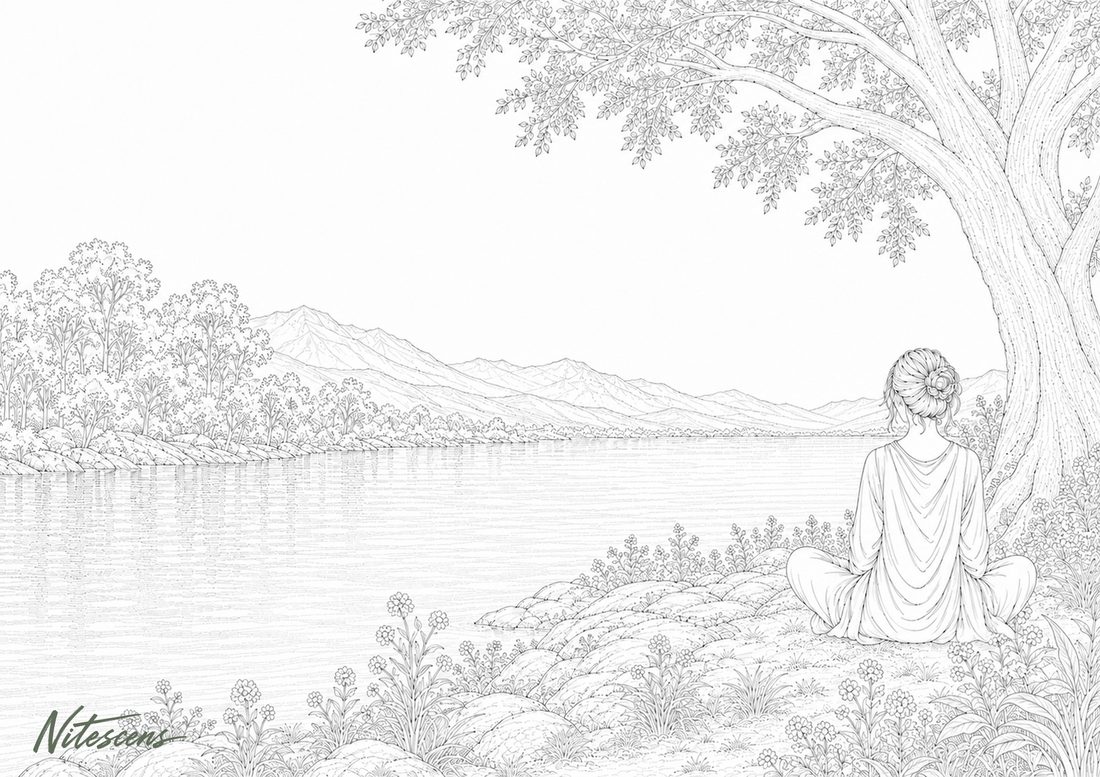 Illustration au trait, format paysage