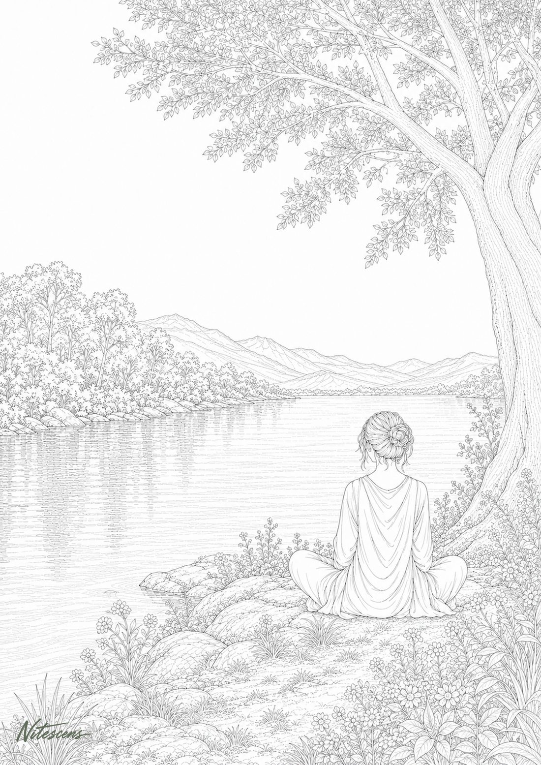 Illustration au trait, format portrait